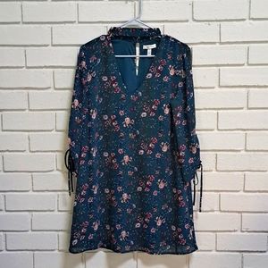 Speechless Dark Teal Green Floral Lined Dress. Size Large NWOT